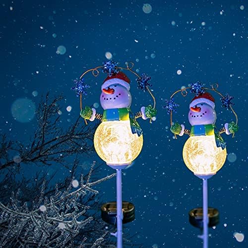 Christmas Snowman Solar Pathway Lights Outdoor Decoration