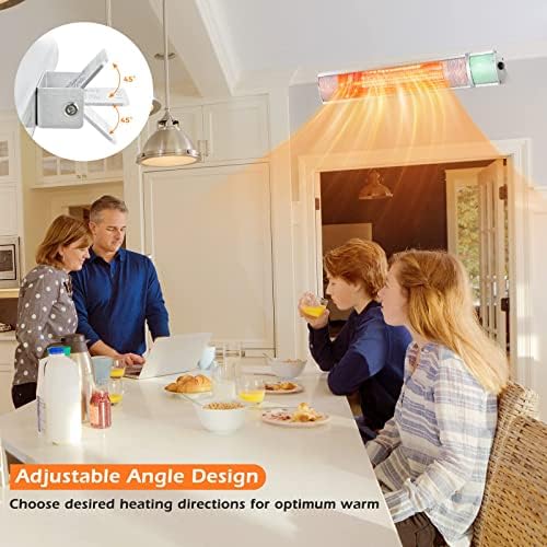 Tangkula 1500W Wall Mounted Patio Heater with Remote Control and 3 Power Settings