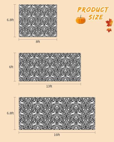 Grey Boho Reindeer Garage Door Cover 6x13ft with Grommets