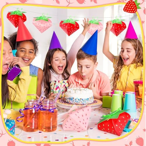 Fuyoooo 30 Pcs Strawberry Gift Boxes for Birthday Party Supplies