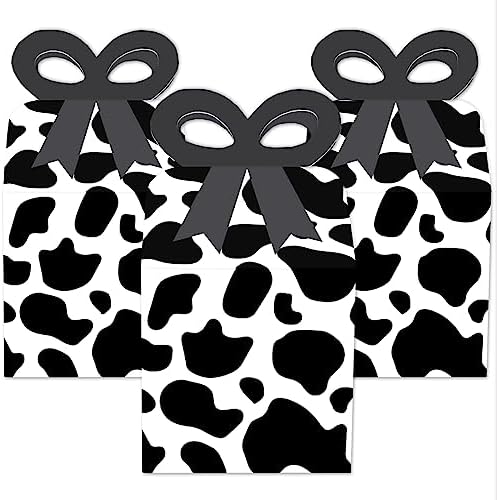 Big Dot of Happiness Cow Print Gift Boxes Set of 12