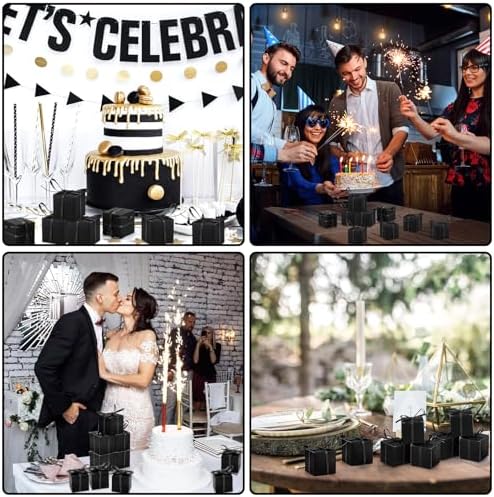 Adecortalk 100Pcs Black Gift Boxes with Ribbons