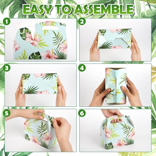 DjinnGlory 36 Pack Tropical Palm Leaf Treat Boxes