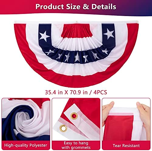 Heartome 3 x 6 Ft Bunting Flags Set of 4