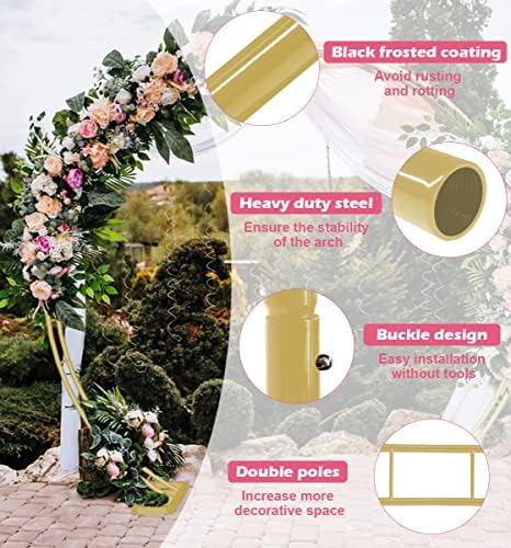 Queension Extra Large Metal Wedding Arch with Base