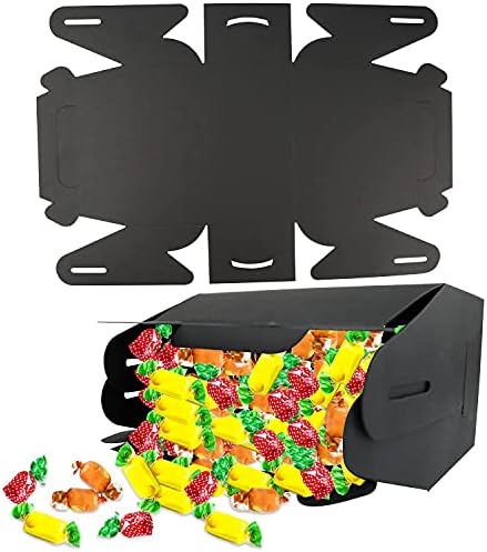 GUIFIER 25 Pack Black Gable Treat Boxes for Party Favors