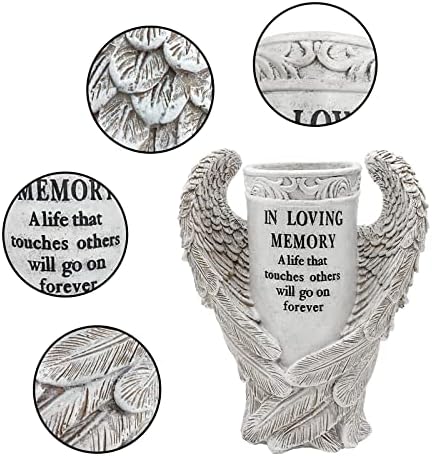 BAYN Angel Wings Vases for Cemetery Garden Decorations