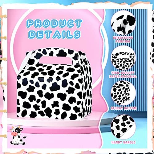 24 Pack Cow Print Gift Boxes for Parties and Celebrations
