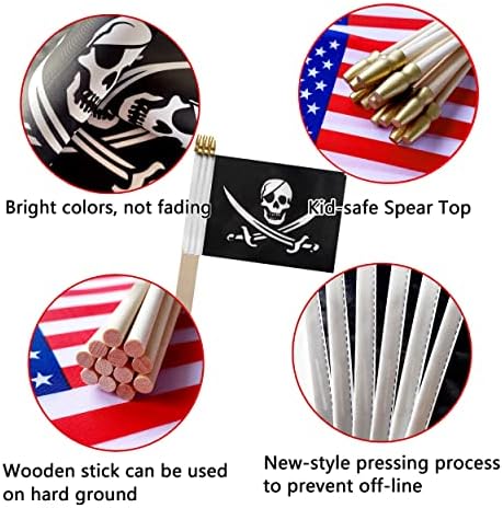 TSMD Pirate Jack Rackham Flag 5x8 Inch 12 Pack