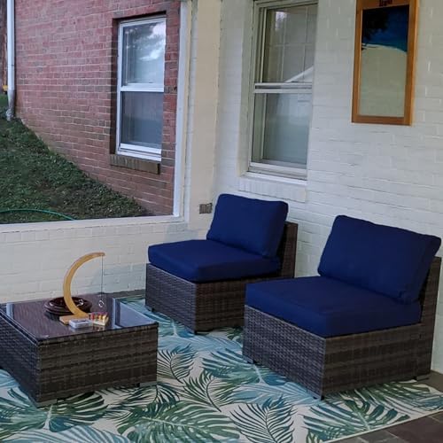 Sqodok Waterproof Outdoor Cushion Covers 2Pack Blue