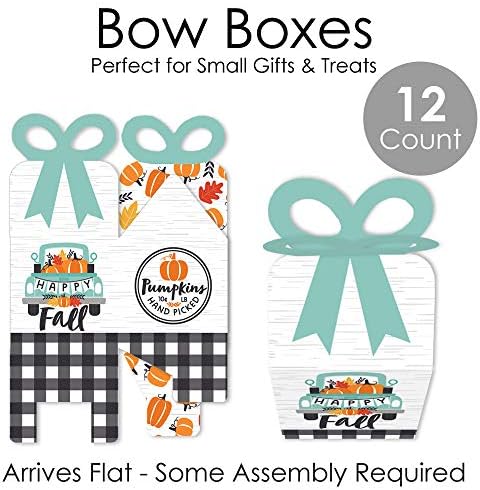 Big Dot of Happiness Happy Fall Truck Bow Boxes Set of 12