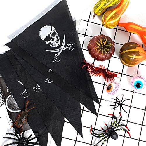 Whaline 315ft Halloween Skull Pirate Flags Bunting