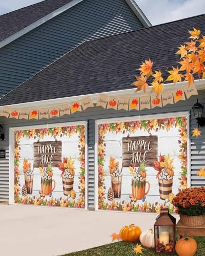 Fall Garage Door Banner 7x8 ft Thankful Decor