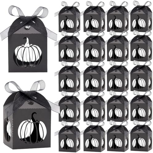Ncozwo 20 Pcs Black Halloween Treat Boxes