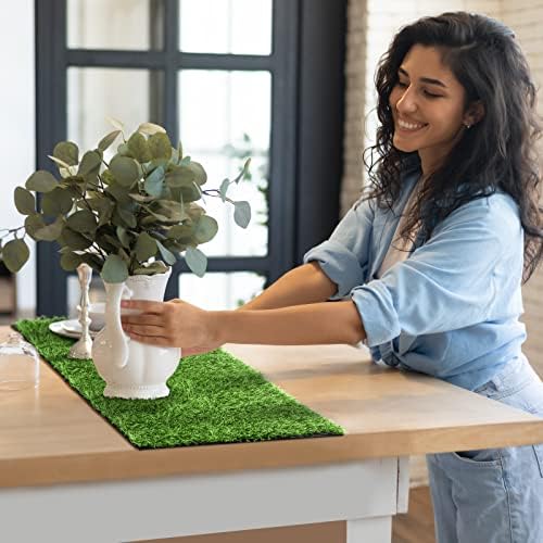Aodaer 12 Pack Artificial Grass Mats for DIY Decoration