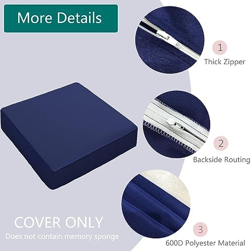 Sqodok Waterproof Outdoor Cushion Covers 2Pack Blue