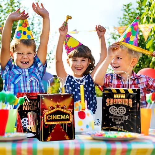 JOYGATHER 24 Pcs Movies Night Party Favor Bags with Handles