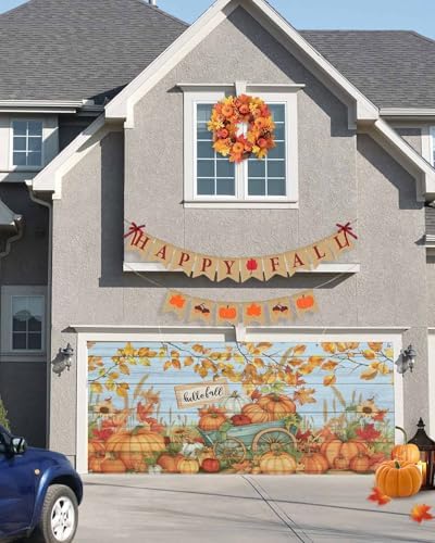 Fall Pumpkin Harvest Garage Door Cover 7x8ft