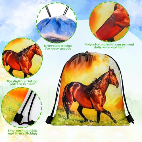 Saintrygo 30 Pcs Horse Pattern Drawstring Gift Bags
