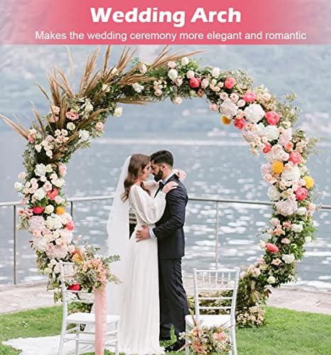 Queension 7 Ft Metal Wedding Arch with Balloon Kit