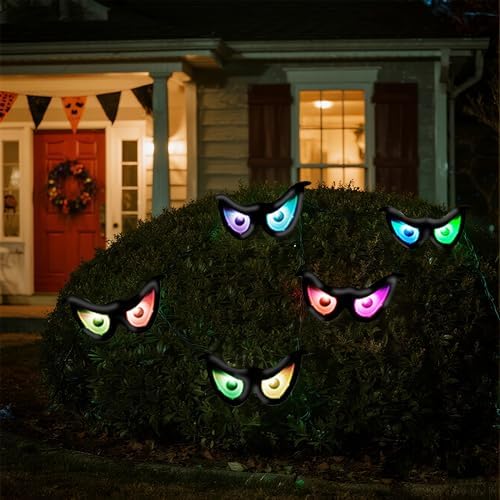 YOFIT 65ft Halloween LED Eye String Lights with Timer and Battery Box