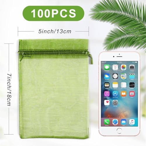 ANZNKU 100 Pack Assorted Organza Gift Bags 5x7 Inch