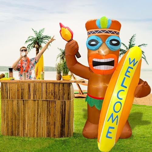 6FT Tiki Inflatable Party Decor with LED Light