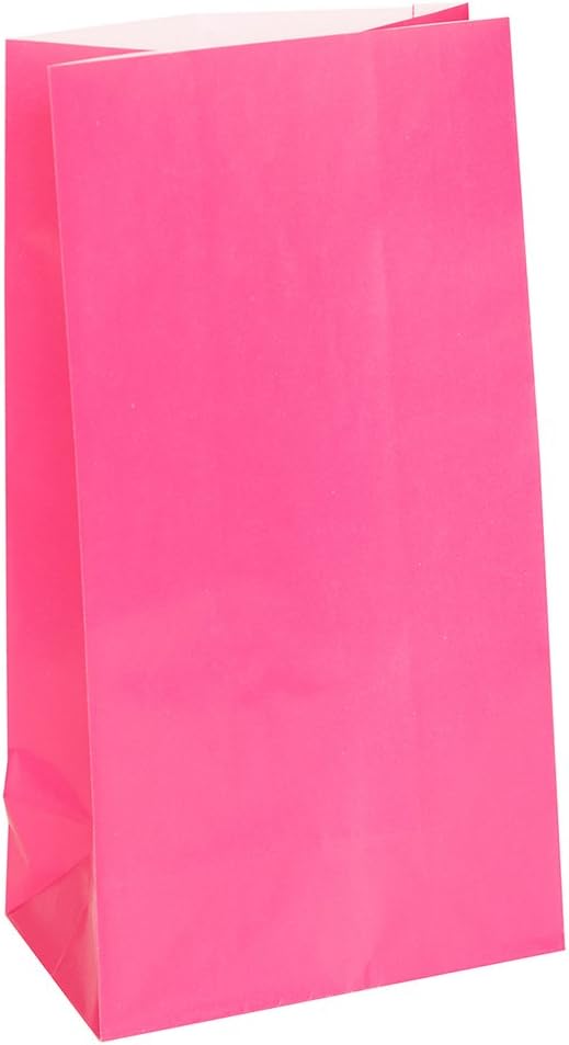 Vibrant Hot Pink Party Bags - Pack of 12