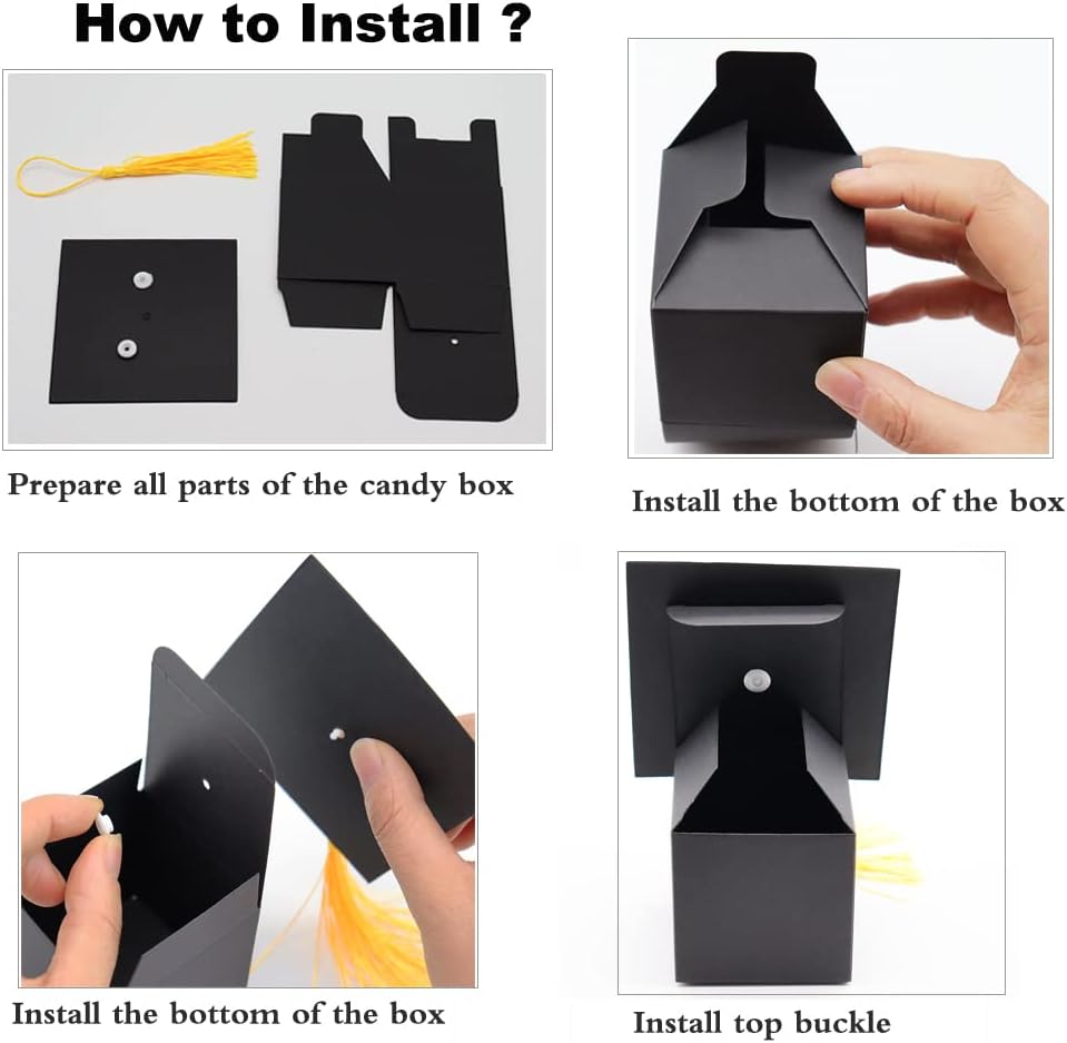 SDKI 30Pcs Graduation Cap Candy Boxes Party Supplies
