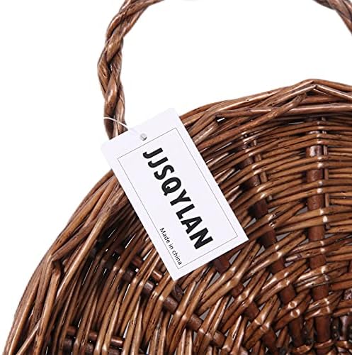 JJSQ Handmade Woven Wicker Hanging Storage Basket Brown 142x118x47 Inch