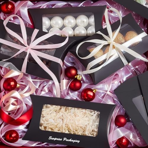 80 Pcs Pillow Gift Boxes with Clear Window
