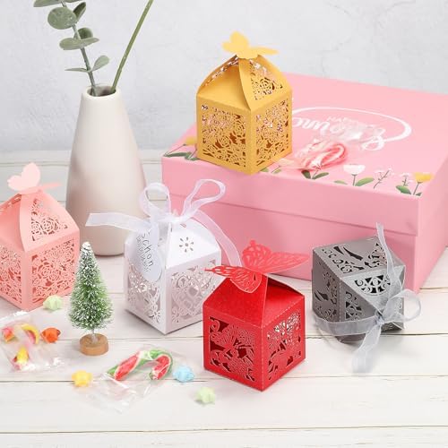 PATIKIL 2x2x31 Pink Favor Boxes 25 Pack