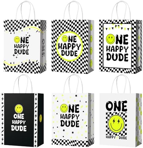 Yeaqee 24 Pcs Happy Dude Gift Bags with Handle