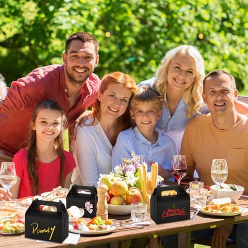ABuff 50 Pack Black Gable Treat Boxes for Party Favors