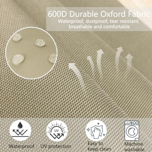 Sqodok 3 Pack Waterproof Cushion Covers for Wicker Rattan Furniture