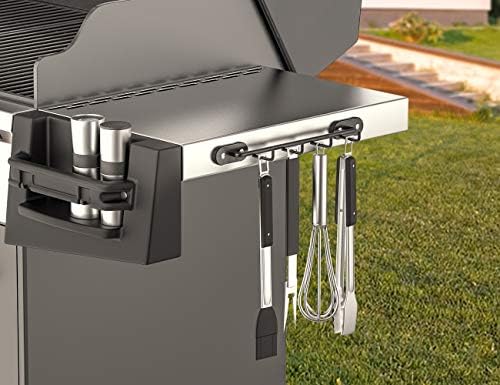Skyflame Magnetic BBQ Tool Rack - 4 Hooks 12 Inch Universal Organizer