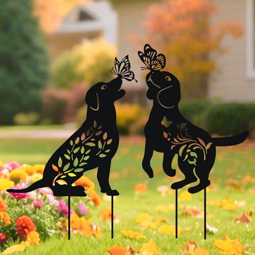 Wonder Garden Metal Dog Decor 2 Pack Garden Stakes