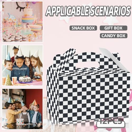 Keioy 16pcs Racing Flag Gift Bags Race Car Theme Party Favors