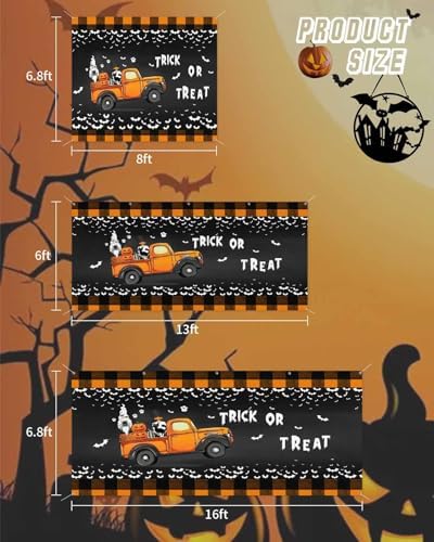 Halloween Bats Garages Door Cover 7x8ft with Hanging Ropes