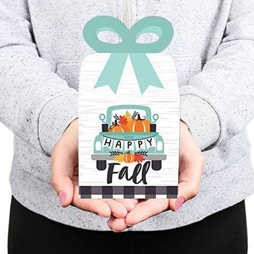 Big Dot of Happiness Happy Fall Truck Bow Boxes Set of 12