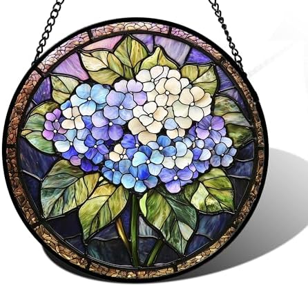 DASTOLL Stained Glass Window Hanging 78 in