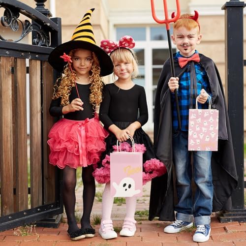 JarThenaAMCS 24Pcs Halloween Paper Gift Bags with Handles