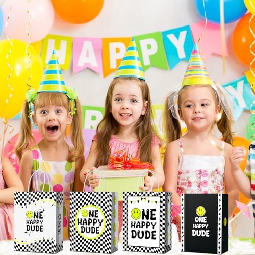 Yeaqee 24 Pcs Happy Dude Gift Bags with Handle