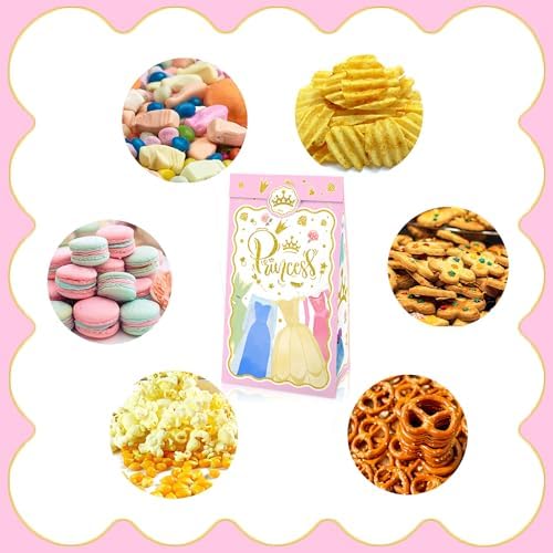 Princess Theme Gift Bags with Handles 12PCS