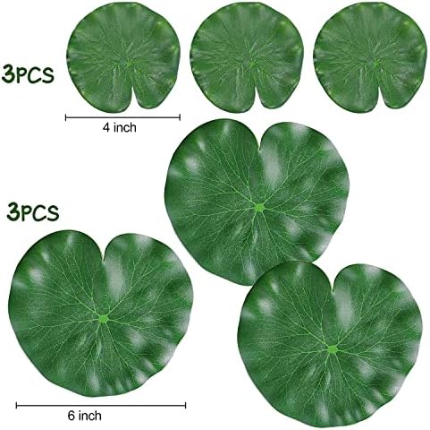 WhistenFla Floating Lily Pads 6Pcs Artificial Pond Decor