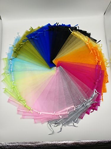 Ankirol 50pcs Large Sheer Organza Gift Bags Drawstring Pouches