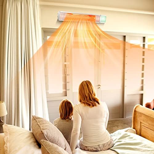 Tangkula 1500W Wall Mounted Patio Heater with Remote Control and 3 Power Settings