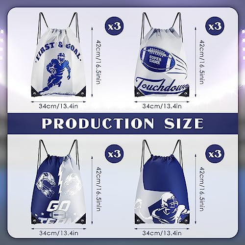 12 Pcs Football Fan Drawstring Backpacks Football Party Favors for Cowboys