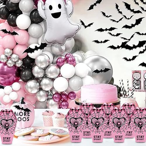HOMEZZO 24 Pink Spider Web Coffin Boxes Halloween Decor