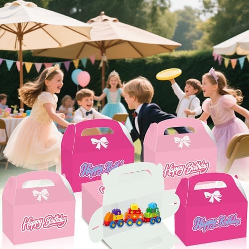 16 Pink Party Favor Treat Boxes for Birthday Parties